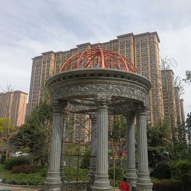 歐式景觀亭子，小區(qū)石雕涼亭，大理石石材亭子