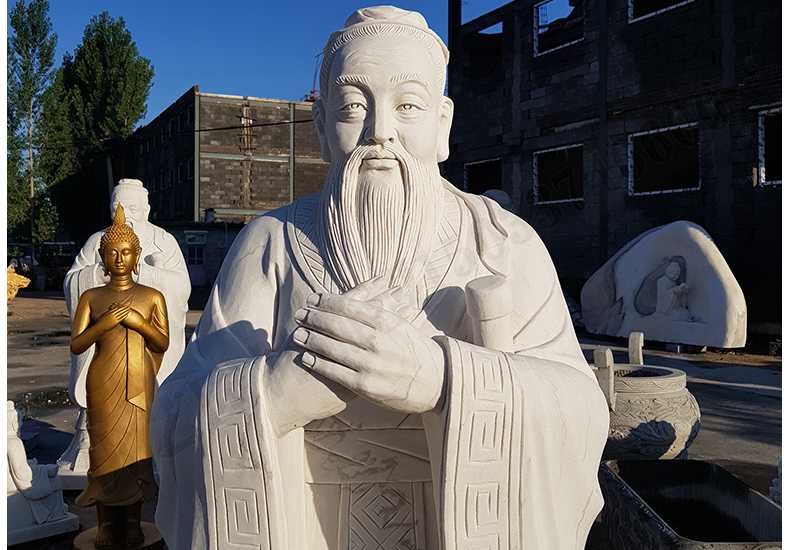 石雕孔子像，大理石孔子像，漢白玉孔子像