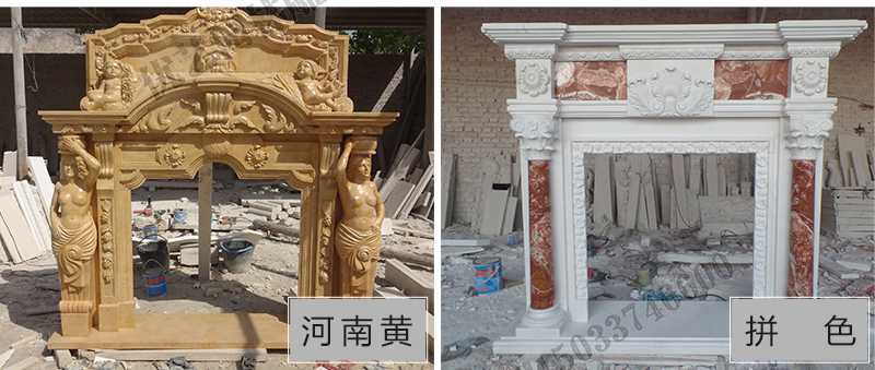 石雕壁爐架款式，定制石雕壁爐架，石雕壁爐架廠家