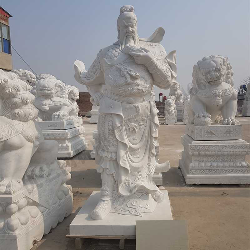 漢白玉關(guān)公像，大理石關(guān)公像，石雕關(guān)公雕像，石材關(guān)公像