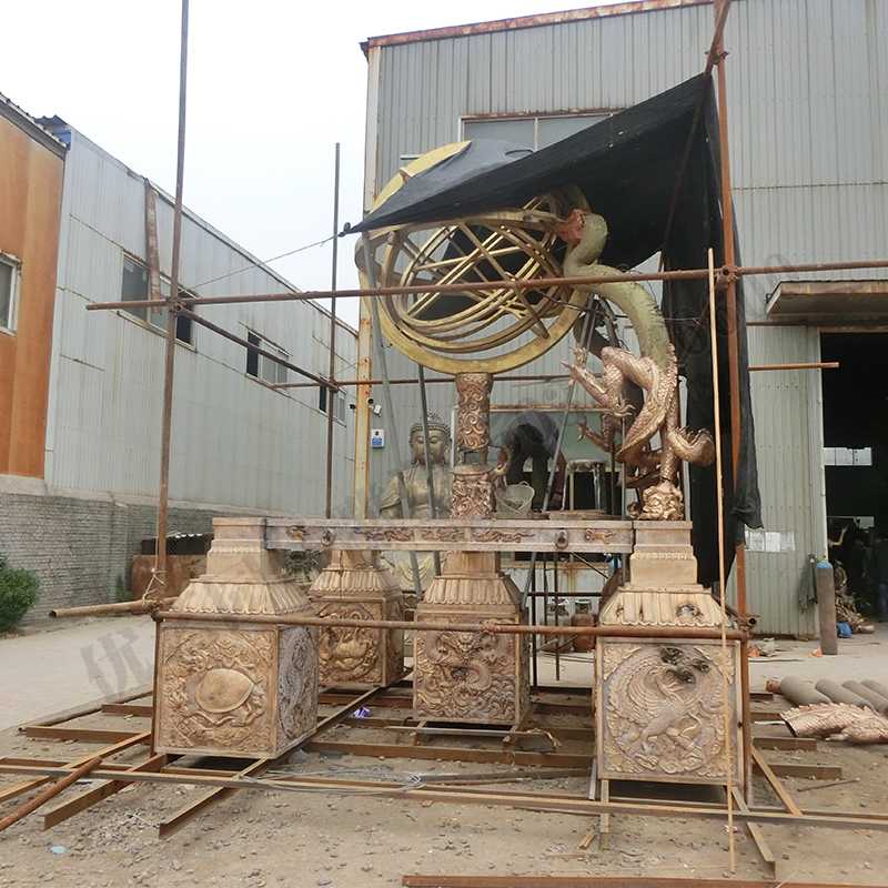 渾天地動(dòng)儀，銅地震儀雕塑，銅地動(dòng)儀景觀