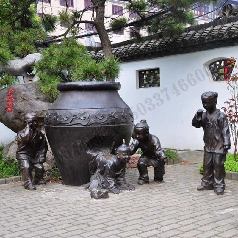 銅小孩雕塑，兒童銅雕塑