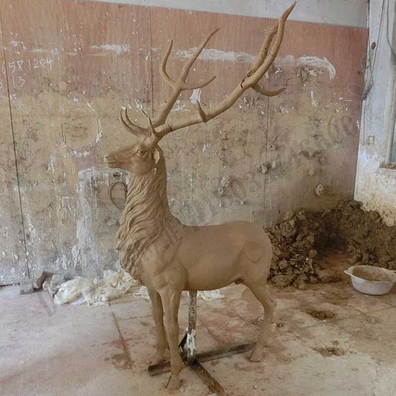 銅鹿泥模，麋鹿泥模，青銅鹿雕塑，銅鹿擺件4.jpg